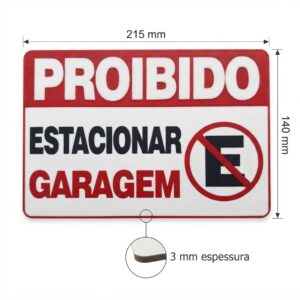 Placa Proibido Estacionar – Garagem em ABS - 2